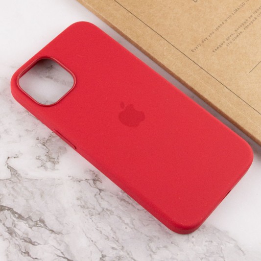 Чехол Silicone case (AAA) with Magsafe and Animation для Apple iPhone 13 (6.1") Красный / Red - изображение 6