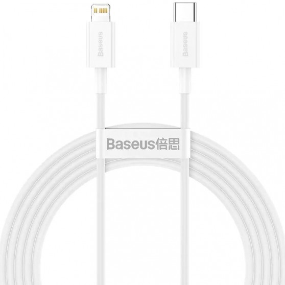Кабель заряджання та синхронізації Type-C to Lightning PD 20W (2m) - Baseus Superior Series Fast Charging (CATLYS-C) (Білий)