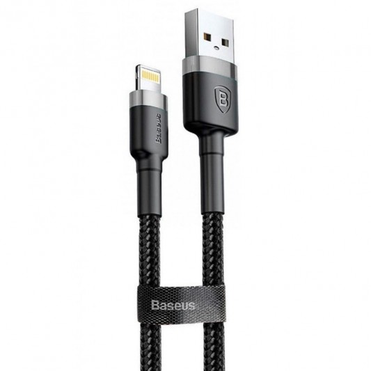 Дата кабель Baseus Cafule Lightning Cable 2.4A (1m) (CALKLF-B) Серый / Черный