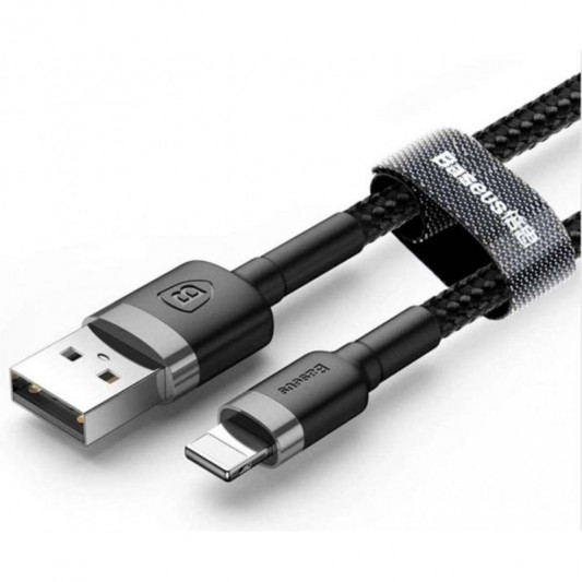 Дата кабель Baseus Cafule Lightning Cable 2.4A (1m) (CALKLF-B) Серый / Черный - изображение 1