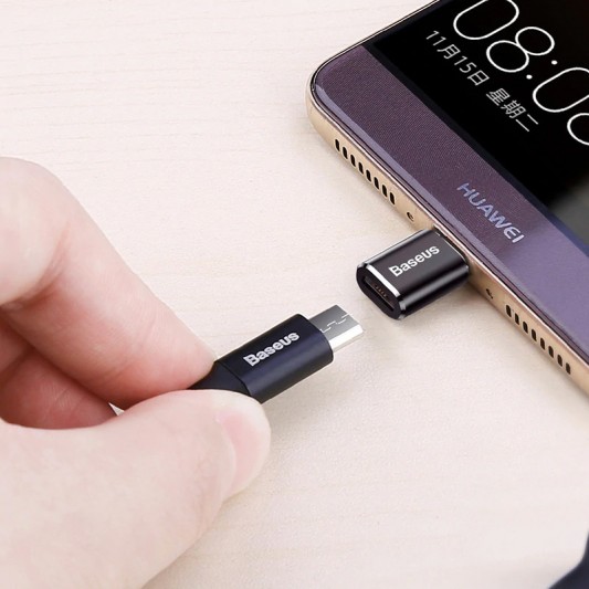 Переходник Baseus microUSB to Type-C (CAMOTG) Черный - изображение 2
