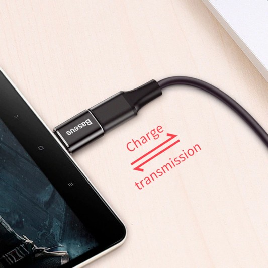 Переходник Baseus microUSB to Type-C (CAMOTG) Черный - изображение 3