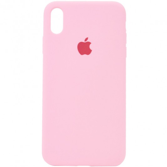 Чехол Silicone Case Full Protective (AA) для Apple iPhone XR (6.1") Розовый / Light pink