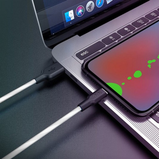 Дата кабель Hoco X21 Plus Silicone MicroUSB Cable (1m) Черный / Белый - изображение 4