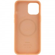 Чехол для Apple iPhone 12 Pro / 12 (6.1"") - Silicone case (AAA) full with Magsafe and Animation (Оранжевый / Cantaloupe)