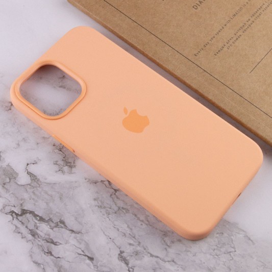 Чехол Silicone case (AAA) with Magsafe and Animation для Apple iPhone 12 Pro / 12 (6.1") Оранжевый / Cantaloupe - изображение 6