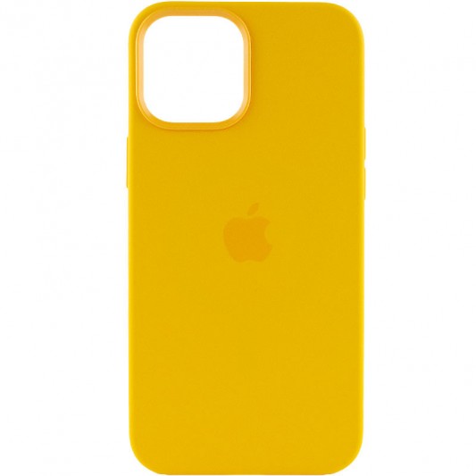 Чехол Silicone case (AAA) with Magsafe and Animation для Apple iPhone 12 Pro / 12 (6.1") Желтый / Sunflower - изображение 1