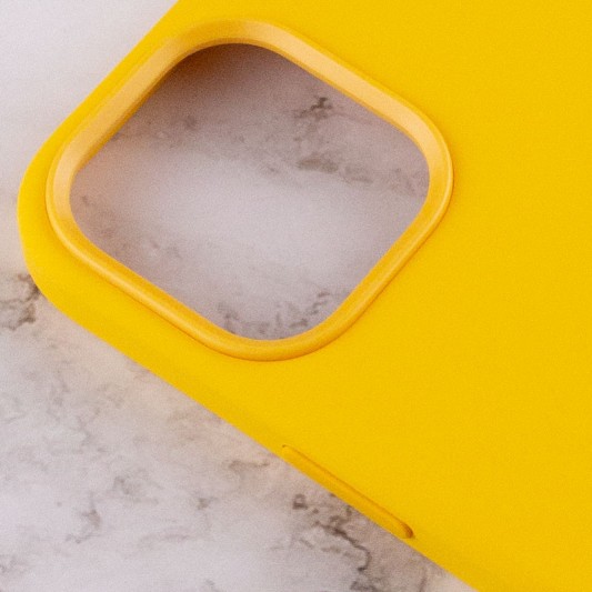 Чехол Silicone case (AAA) with Magsafe and Animation для Apple iPhone 12 Pro / 12 (6.1") Желтый / Sunflower - изображение 5