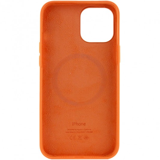 Чехол Silicone case (AAA) with Magsafe and Animation для Apple iPhone 12 Pro / 12 (6.1") Оранжевый / Kumquat - изображение 2