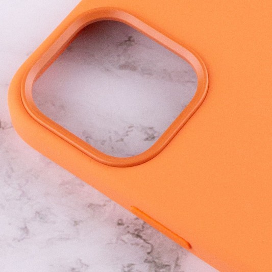 Чехол Silicone case (AAA) with Magsafe and Animation для Apple iPhone 12 Pro / 12 (6.1") Оранжевый / Kumquat - изображение 5