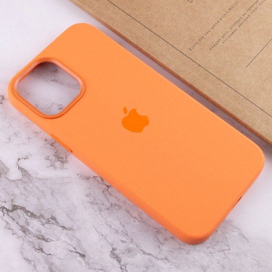 Чехол Silicone case (AAA) with Magsafe and Animation для Apple iPhone 12 Pro / 12 (6.1") Оранжевый / Kumquat - изображение 6