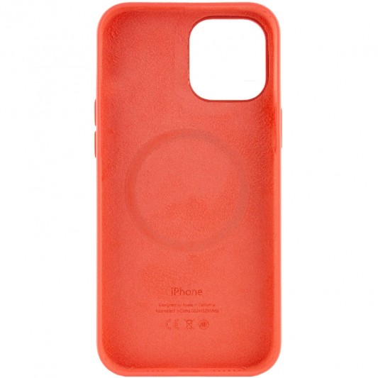 Чехол Silicone case (AAA) with Magsafe and Animation для Apple iPhone 12 Pro / 12 (6.1") Оранжевый / Pink citrus - изображение 2