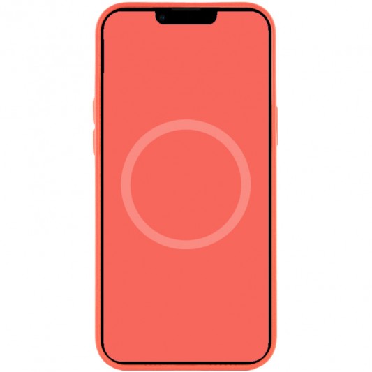 Чехол Silicone case (AAA) with Magsafe and Animation для Apple iPhone 12 Pro / 12 (6.1") Оранжевый / Pink citrus - изображение 3