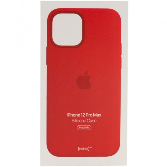 Чехол Silicone case (AAA) with Magsafe and Animation для Apple iPhone 12 Pro Max (6.7") Красный / Red - изображение 4