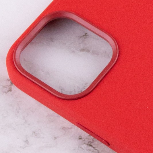 Чехол Silicone case (AAA) with Magsafe and Animation для Apple iPhone 12 Pro Max (6.7") Красный / Red - изображение 5