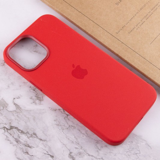 Чехол Silicone case (AAA) with Magsafe and Animation для Apple iPhone 12 Pro Max (6.7") Красный / Red - изображение 6