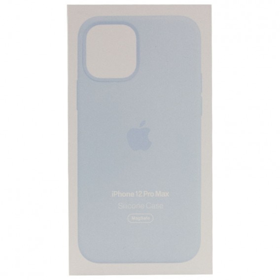 Чехол для Apple iPhone 12 Pro Max (6.7"") - Silicone case (AAA) full with Magsafe and Animation (Голубой / Cloud Blue)