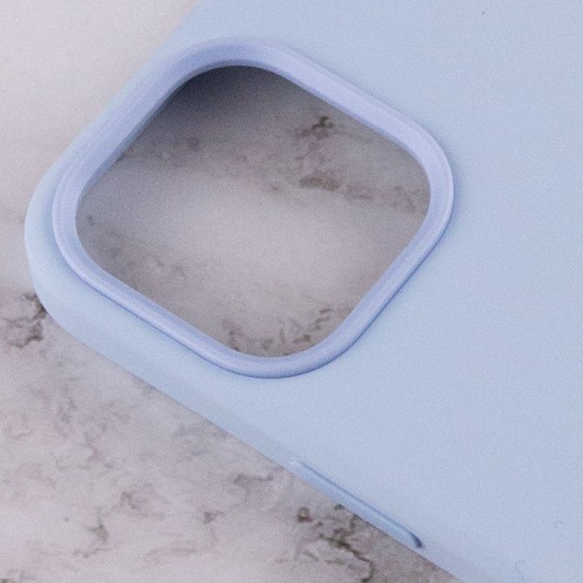 Чехол Silicone case (AAA) with Magsafe and Animation для Apple iPhone 12 Pro Max (6.7") Голубой / Cloud Blue - изображение 5