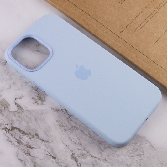 Чехол Silicone case (AAA) with Magsafe and Animation для Apple iPhone 12 Pro Max (6.7") Голубой / Cloud Blue - изображение 6