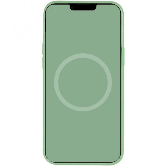 Чехол Silicone case (AAA) with Magsafe and Animation для Apple iPhone 12 Pro Max (6.7") Зеленый / Pistachio - изображение 3