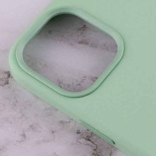 Чехол Silicone case (AAA) with Magsafe and Animation для Apple iPhone 12 Pro Max (6.7") Зеленый / Pistachio - изображение 5
