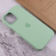 Чехол для Apple iPhone 12 Pro Max (6.7"") - Silicone case (AAA) full with Magsafe and Animation (Зеленый / Pistachio)