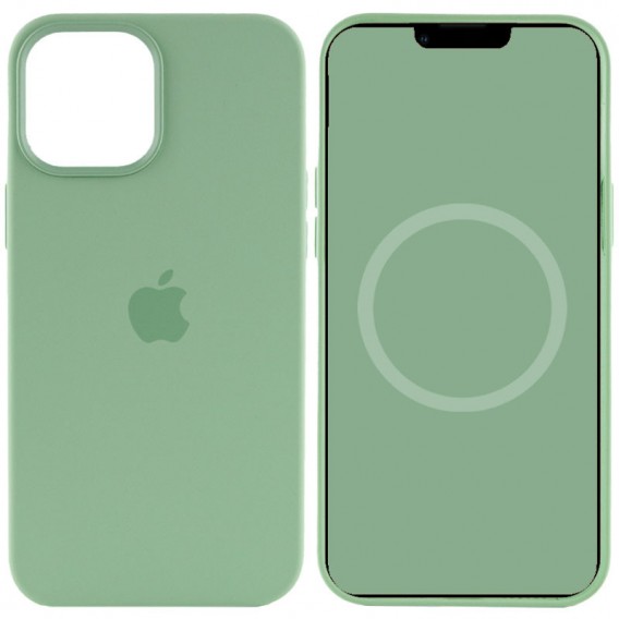 Чехол для Apple iPhone 12 Pro Max (6.7"") - Silicone case (AAA) full with Magsafe and Animation (Зеленый / Pistachio)