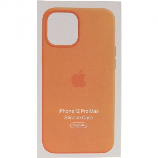 Чехол Silicone case (AAA) with Magsafe and Animation для Apple iPhone 12 Pro Max (6.7") Оранжевый / Kumquat - изображение 4