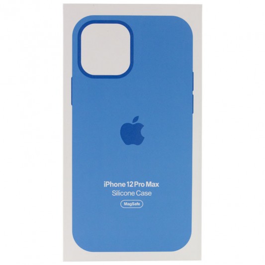Чохол Silicone case (AAA) with Magsafe and Animation для Apple iPhone 12 Pro Max (6.7") Синій / Capri Blue - зображення 4 