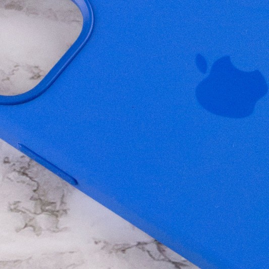Чохол Silicone case (AAA) with Magsafe and Animation для Apple iPhone 12 Pro Max (6.7") Синій / Capri Blue - зображення 5 