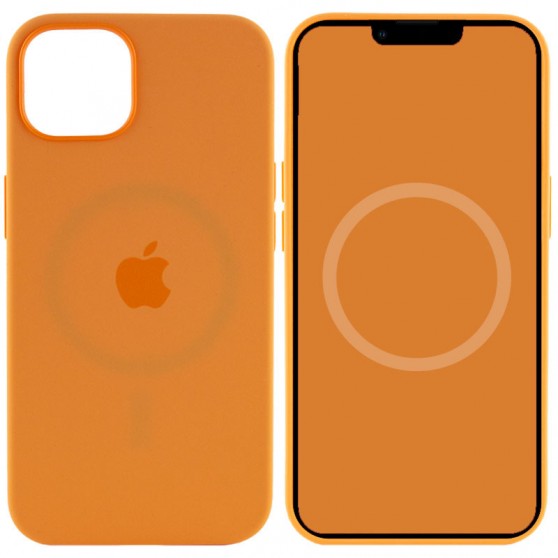 Чохол Silicone case (AAA) with Magsafe and Animation для Apple iPhone 13 (6.1") Помаранчевий / Marigold