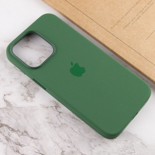 Чохол Silicone case (AAA) with Magsafe and Animation для Apple iPhone 13 Pro (6.1") Зелений / Clover - зображення 6 