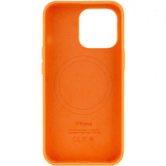 Чохол для Apple iPhone 13 Pro - Silicone case (AAA) full with Magsafe and Animation (Помаранчевий / Marigold)