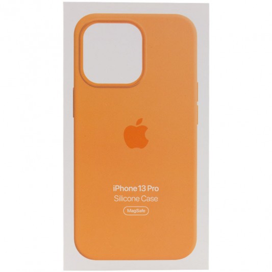 Чохол Silicone case (AAA) with Magsafe and Animation для Apple iPhone 13 Pro (6.1") Помаранчевий / Marigold - зображення 4 