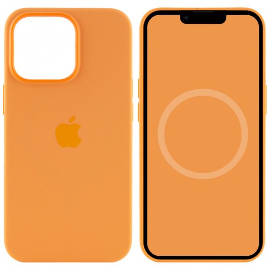 Чохол Silicone case (AAA) with Magsafe and Animation для Apple iPhone 13 Pro Max (6.7") Помаранчевий / Marigold