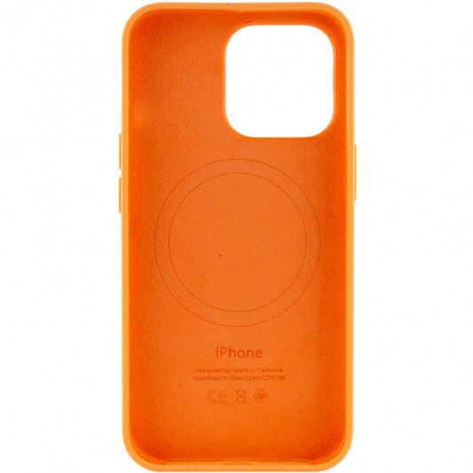 Чохол Silicone case (AAA) with Magsafe and Animation для Apple iPhone 13 Pro Max (6.7") Помаранчевий / Marigold - зображення 3 