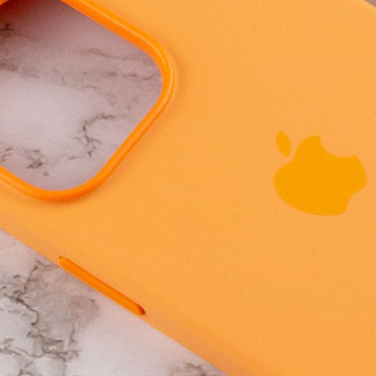 Чохол Silicone case (AAA) with Magsafe and Animation для Apple iPhone 13 Pro Max (6.7") Помаранчевий / Marigold - зображення 5 