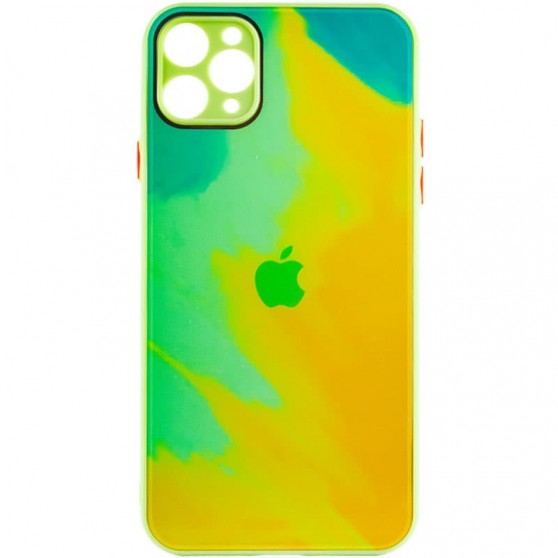 Чохол TPU+Glass Impasto abstract для Apple iPhone 11 Pro Max (6.5") Yellow green