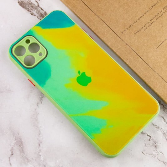 Чехол TPU+Glass Impasto abstract для Apple iPhone 11 Pro Max (6.5") Yellow green - изображение 1