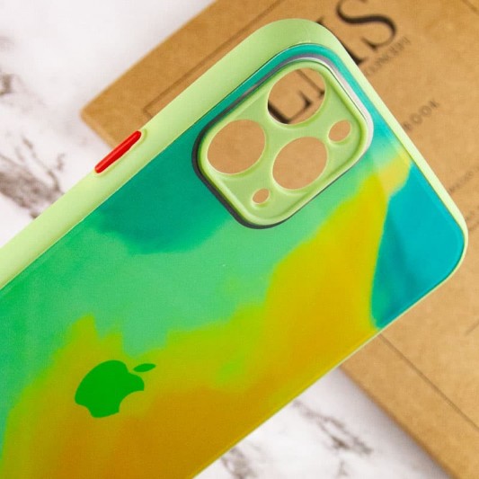 Чехол TPU+Glass Impasto abstract для Apple iPhone 11 Pro Max (6.5") Yellow green - изображение 2