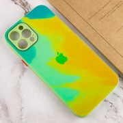 Чехол TPU+Glass для Apple iPhone 12 Pro (6.1"") - Impasto abstract (Yellow green)