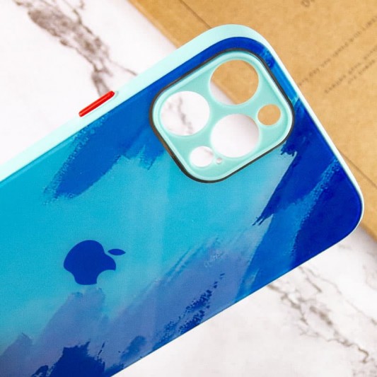 Чехол TPU+Glass Impasto abstract для Apple iPhone 12 Pro (6.1") Blue - изображение 2