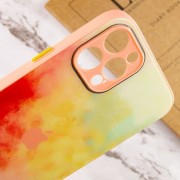 Чехол для Apple iPhone 12 Pro Max (6.7"") - TPU+Glass Impasto abstract (Red yellow)