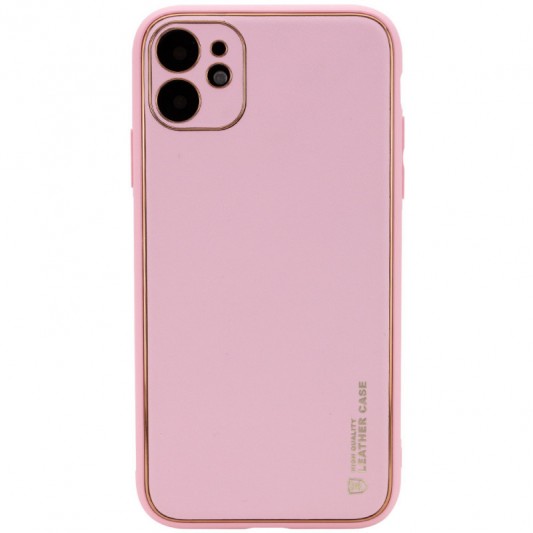 Кожаный чехол Xshield для Apple iPhone 12 (6.1") Розовый / Pink