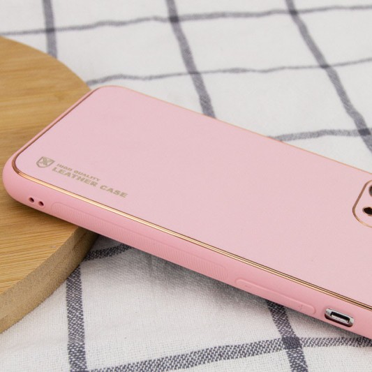 Кожаный чехол Xshield для Apple iPhone 12 (6.1") Розовый / Pink - изображение 3