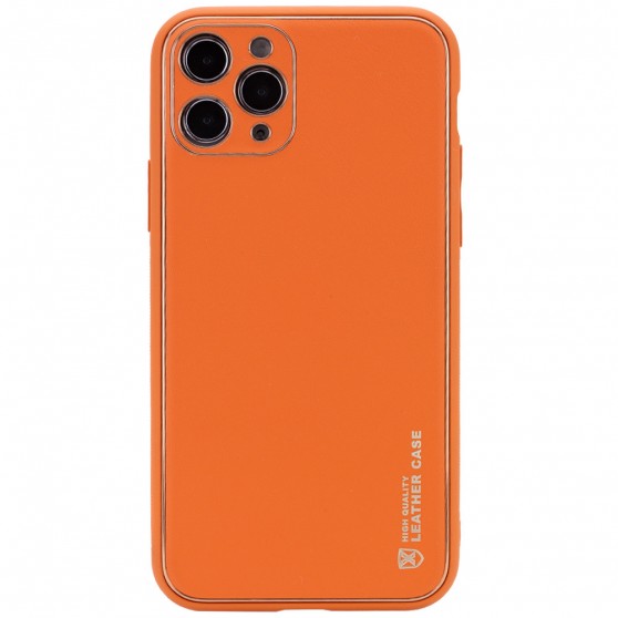 Кожаный чехол Xshield для Apple iPhone 12 Pro Max (6.7") Оранжевый / Apricot