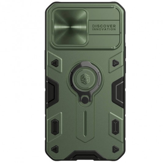 TPU+PC чохол Nillkin CamShield Armor no logo (шторка на камеру) для Apple iPhone 13 Pro Max (6.7") Зелений - зображення 1 