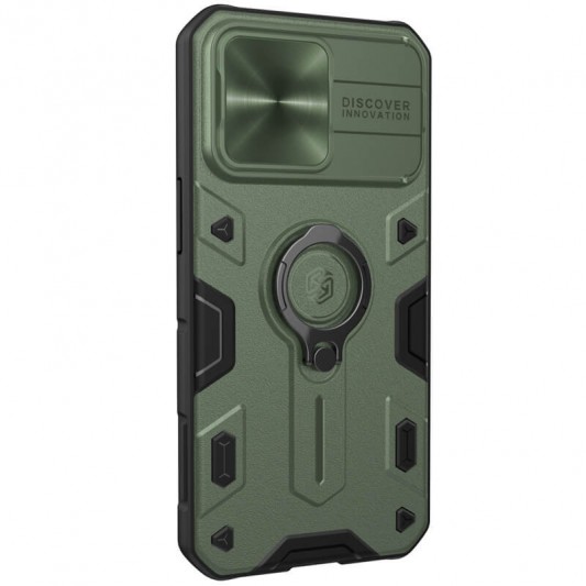 TPU+PC чохол Nillkin CamShield Armor no logo (шторка на камеру) для Apple iPhone 13 Pro Max (6.7") Зелений - зображення 4 