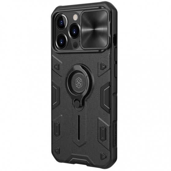 TPU+PC чохол Nillkin CamShield Armor no logo (шторка на камеру) для Apple iPhone 13 Pro (6.1") Чорний