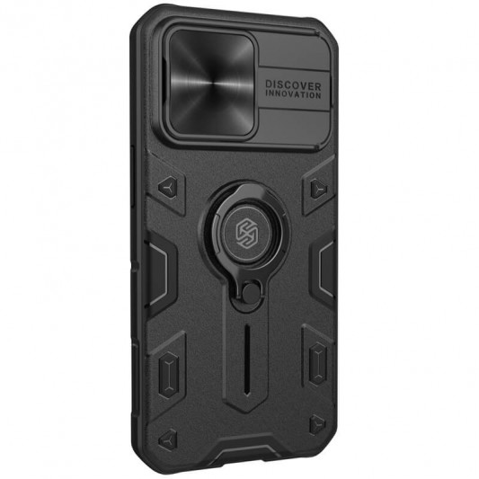 TPU+PC чохол Nillkin CamShield Armor no logo (шторка на камеру) для Apple iPhone 13 Pro (6.1") Чорний - зображення 3 
